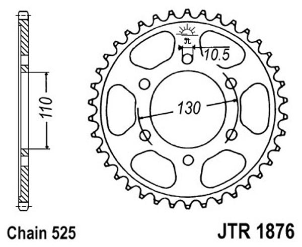 Звезда задняя DCR 1876.45 - Звезды SIAM - цепи и звезды - Мотозапчасти - Интернет-магазин мотоэкипировки и мотозапчастей MотоГанза