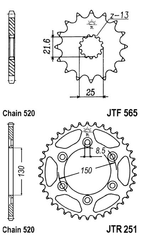 Звезда передняя DCF 565.14 YZ450F - Звезды SIAM - цепи и звезды - Мотозапчасти - Интернет-магазин мотоэкипировки и мотозапчастей MотоГанза