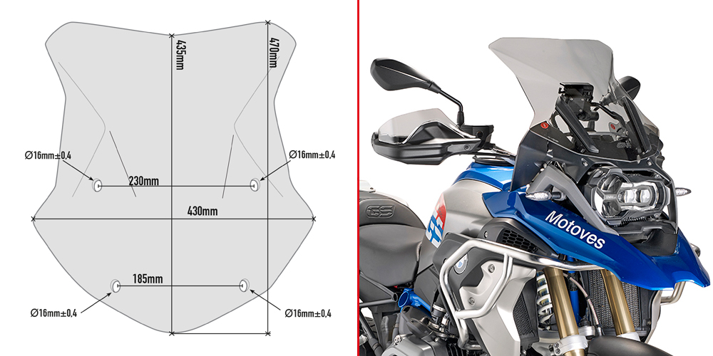GIVI D5131KIT Крепление для стекла для BMW R1250GS ADV.2019 - Лобовые стекла GIVI  - лобовые стекла - Аксессуары - Интернет-магазин мотоэкипировки и мотозапчастей MотоГанза