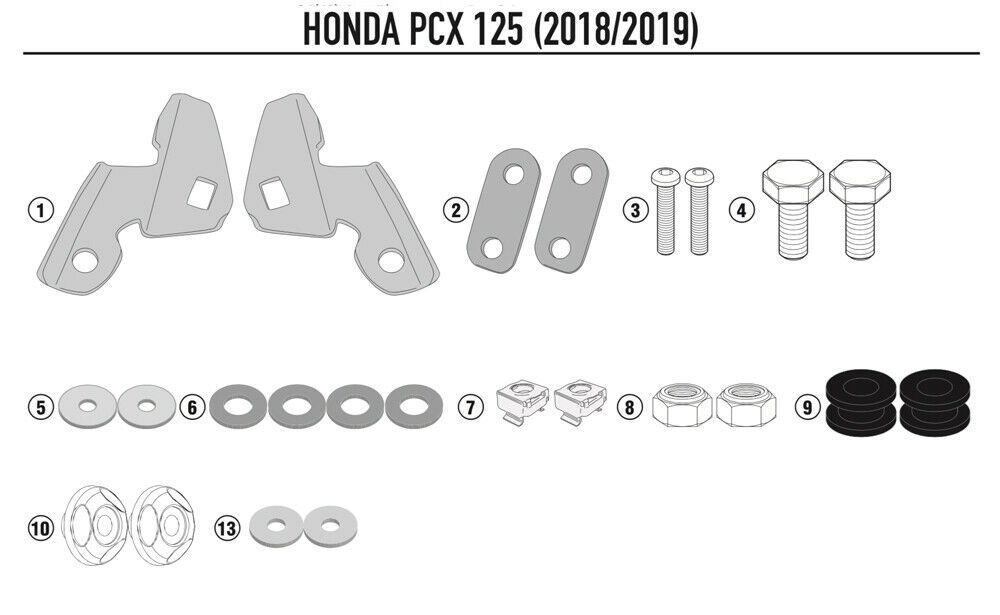 GIVI Крепеж ветрового стекла HONDA PCX 125 (18-19) - Лобовые стекла GIVI  - лобовые стекла - Аксессуары - Интернет-магазин мотоэкипировки и мотозапчастей MотоГанза