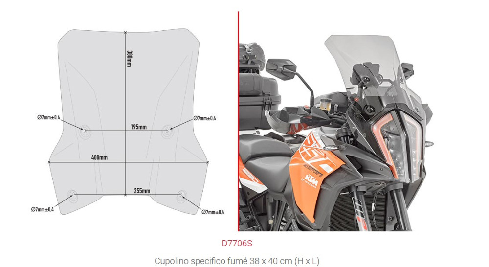 GIVI Стекло ветровое KTM 1290 Super Adventure R/S (17-18) - Лобовые стекла GIVI  - лобовые стекла - Аксессуары - Интернет-магазин мотоэкипировки и мотозапчастей MотоГанза