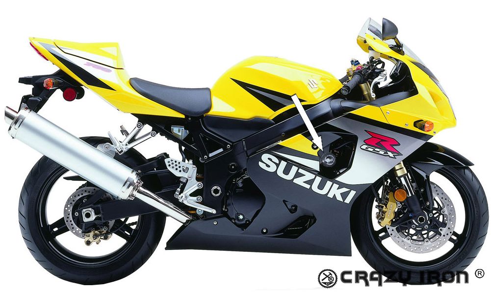 Слайдеры Suzuki GSXR600/750 `04-`05 - CRAZY IRON - Дуги и защита - Аксессуары - Интернет-магазин мотоэкипировки и мотозапчастей MотоГанза