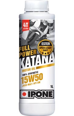 Масло 4Т FULL POWER KATANA 15W50 1 л синтетическое - IPONE - масла и жидкости - Мотозапчасти - Интернет-магазин мотоэкипировки и мотозапчастей MотоГанза