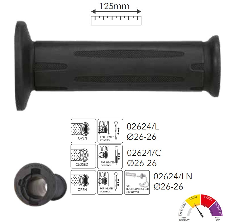 ARIETE Ручки резиновые BMW 26/26 L. 125mm - Рули, ручки - прочее - Аксессуары - Интернет-магазин мотоэкипировки и мотозапчастей MотоГанза