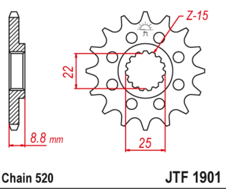 JT Звезда передняя JTF1901.14 SC - Звезды JT - цепи и звезды - Мотозапчасти - Интернет-магазин мотоэкипировки и мотозапчастей MотоГанза