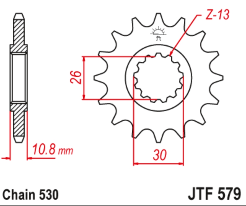 JT Звезда передняя JTF579.17 - Звезды JT - цепи и звезды - Мотозапчасти - Интернет-магазин мотоэкипировки и мотозапчастей MотоГанза