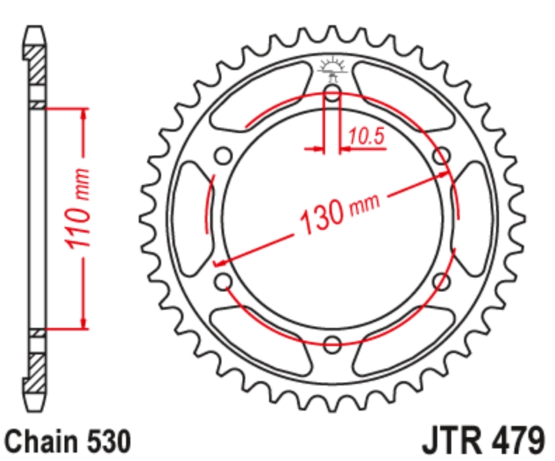 JT Звезда задняя JTR479.46 - Звезды JT - цепи и звезды - Мотозапчасти - Интернет-магазин мотоэкипировки и мотозапчастей MотоГанза