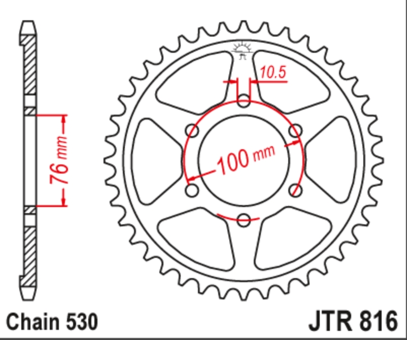 Звезда задняя DCR 816.43 GSX-R 750 90-92 - Звезды SIAM - цепи и звезды - Мотозапчасти - Интернет-магазин мотоэкипировки и мотозапчастей MотоГанза