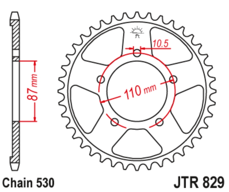 JT Звезда задняя JTR829.47 - Звезды JT - цепи и звезды - Мотозапчасти - Интернет-магазин мотоэкипировки и мотозапчастей MотоГанза