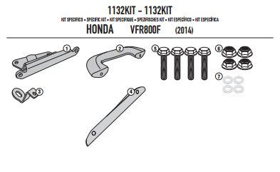 KAPPA 1132KIT доп. комплект крепежа KLXR1132 - KAPPA Крепления кофров - кофры и сумки - Аксессуары - Интернет-магазин мотоэкипировки и мотозапчастей MотоГанза
