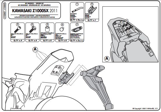 KAPPA 4100KIT доп. комплект крепежа KLXR4100 - KAPPA Крепления кофров - кофры и сумки - Аксессуары - Интернет-магазин мотоэкипировки и мотозапчастей MотоГанза
