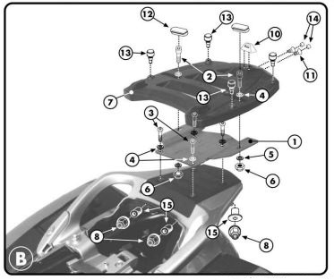 KAPPA K215 Крепеж кофра HONDA ST1300 Pan-European 02-14 - KAPPA Крепления кофров - кофры и сумки - Аксессуары - Интернет-магазин мотоэкипировки и мотозапчастей MотоГанза