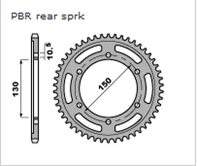 PBR Звезда задняя 863 46 C45 - Звезды PBR - цепи и звезды - Мотозапчасти - Интернет-магазин мотоэкипировки и мотозапчастей MотоГанза