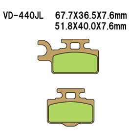 Тормозные колодки VESRAH VD 440JL - VESRAH дисковые - тормозные колодки - Мотозапчасти - Интернет-магазин мотоэкипировки и мотозапчастей MотоГанза