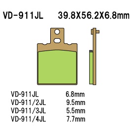 Тормозные колодки VESRAH VD 911JL - VESRAH дисковые - тормозные колодки - Мотозапчасти - Интернет-магазин мотоэкипировки и мотозапчастей MотоГанза