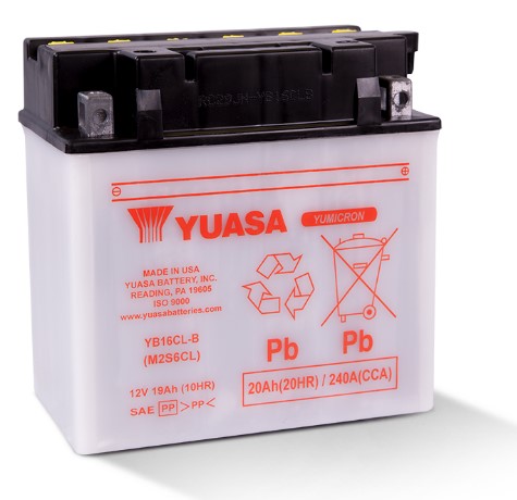 Аккумулятор YUASA YB16CL-B с электролитом - Аккумуляторы YUASA - аккумуляторы - Мотозапчасти - Интернет-магазин мотоэкипировки и мотозапчастей MотоГанза